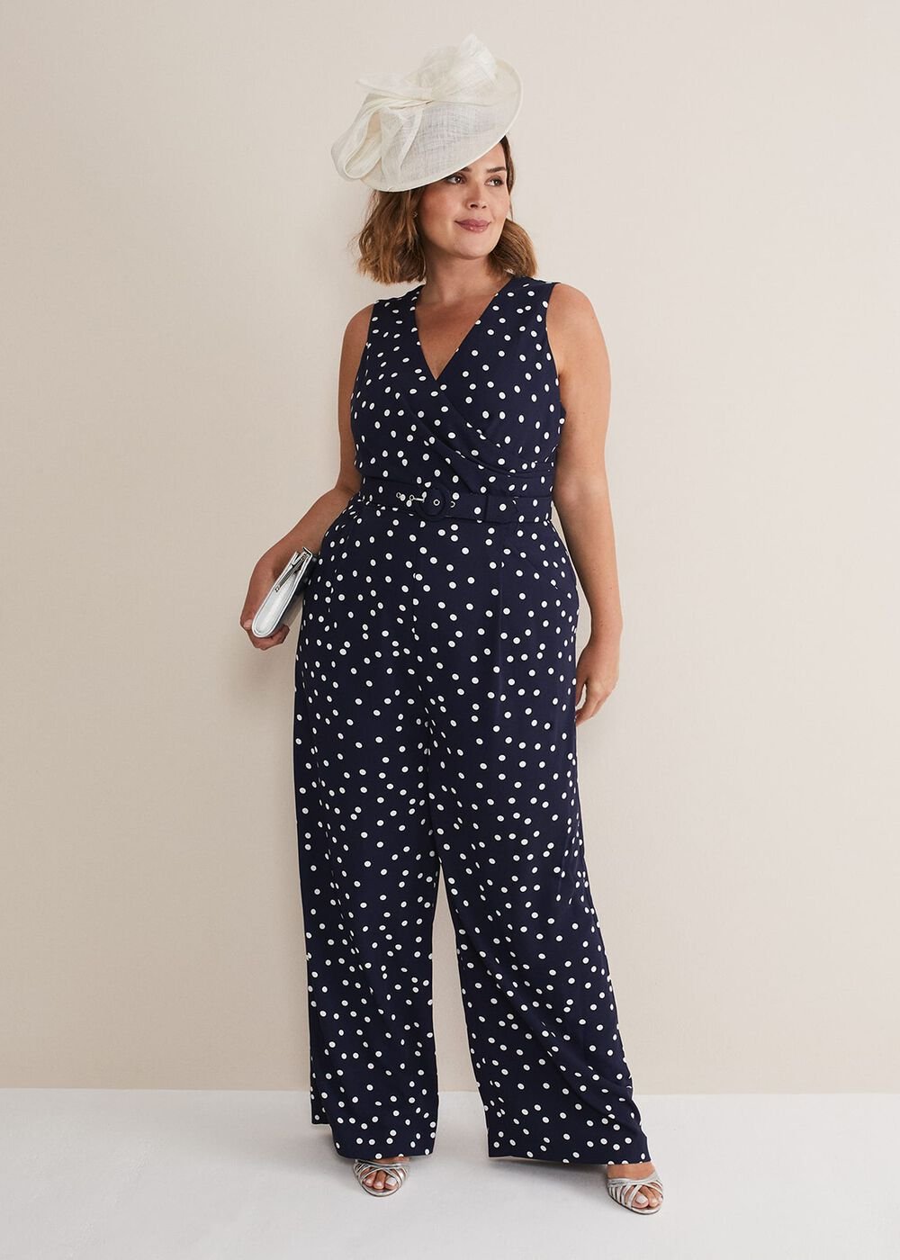 Kenzie Spot Jumpsuit Navy/Ivory