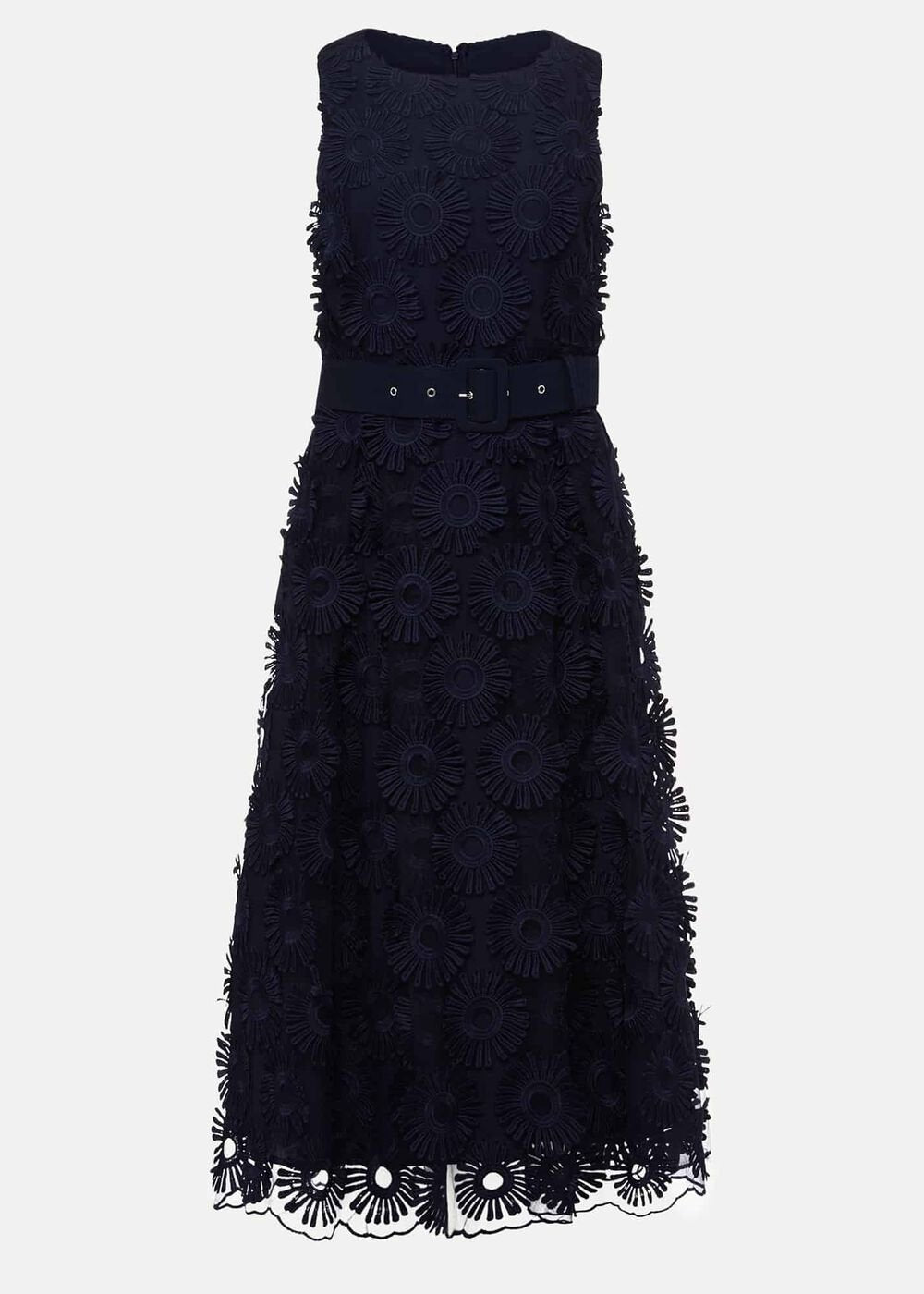 Flossy Lace Midi Dress Navy