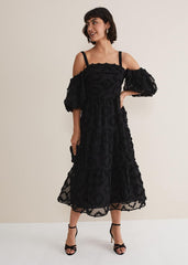 Margarita Off The Shoulder Midaxi Dress Black