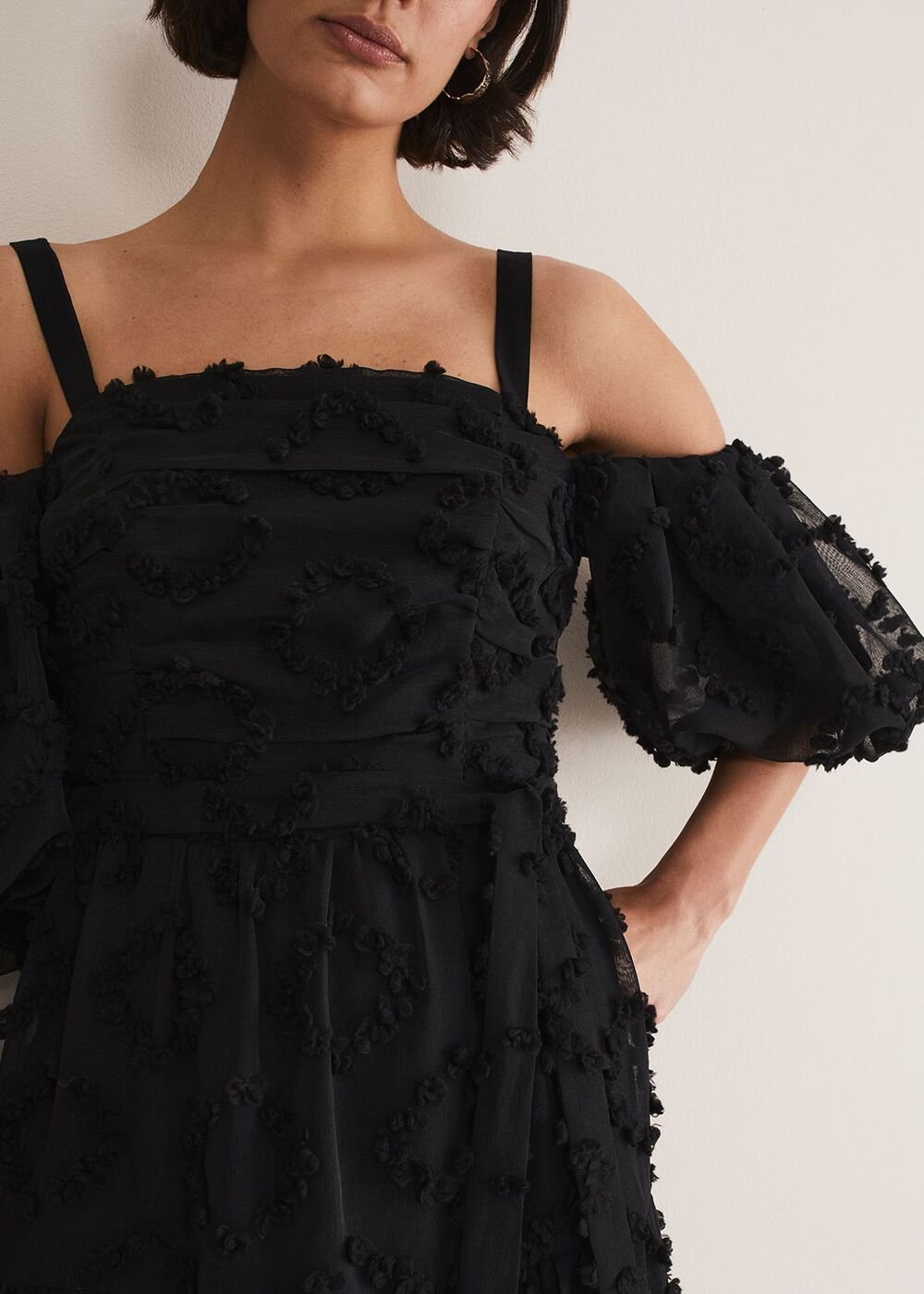 Margarita Off The Shoulder Midaxi Dress Black