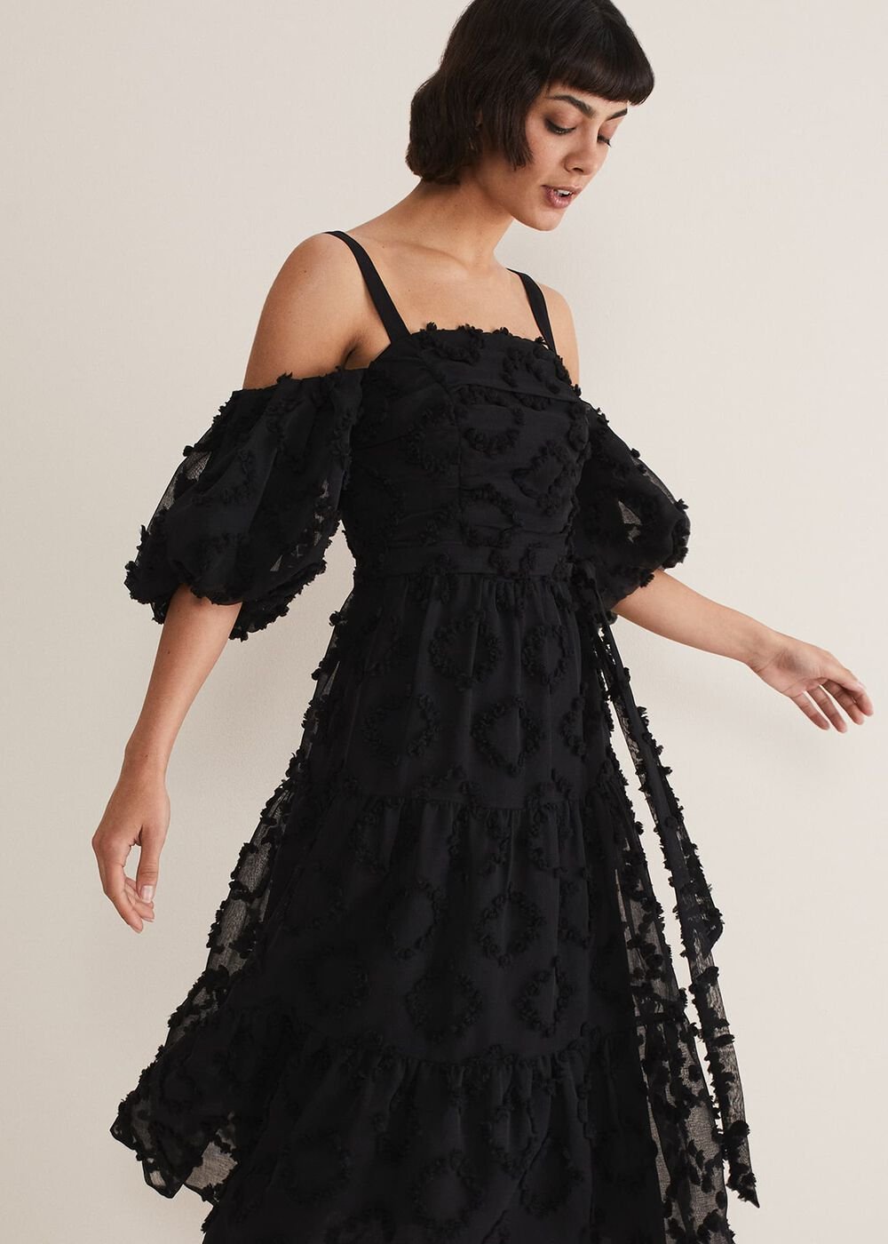 Margarita Off The Shoulder Midaxi Dress Black