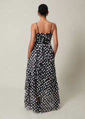 Avianna Sequin Tulle Maxi Dress Black/Ivory