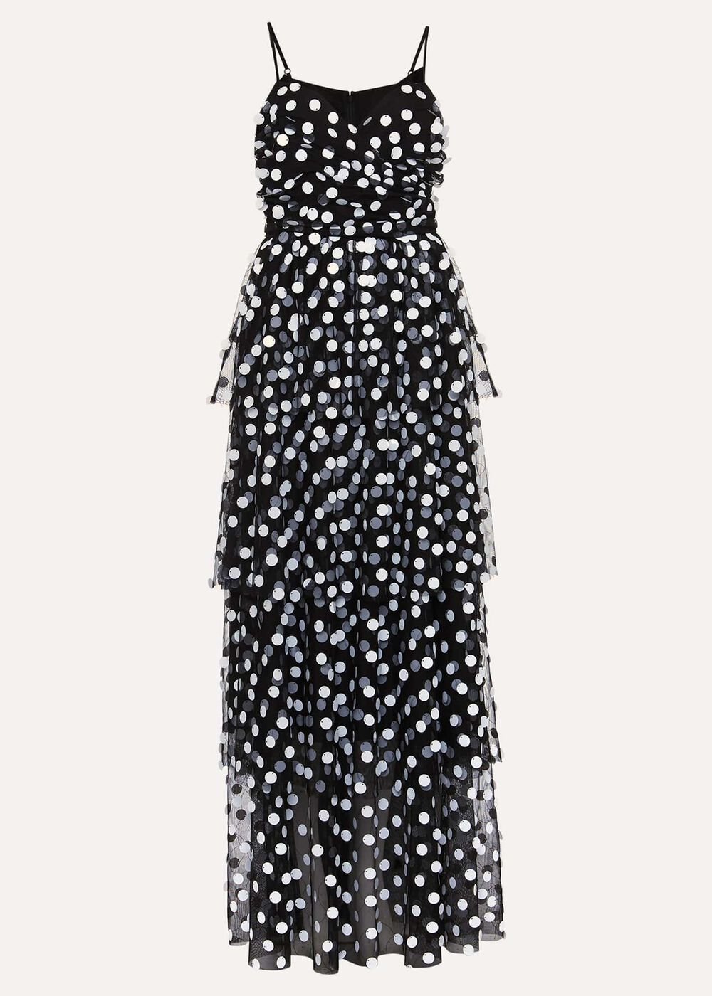 Avianna Sequin Tulle Maxi Dress Black/Ivory