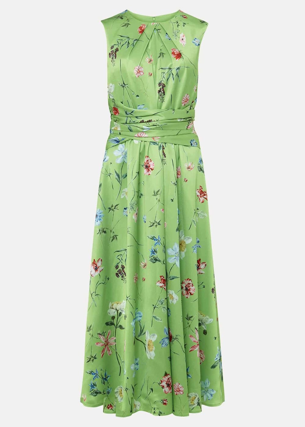 Corrin Floral Midi Dress Lime/Multi