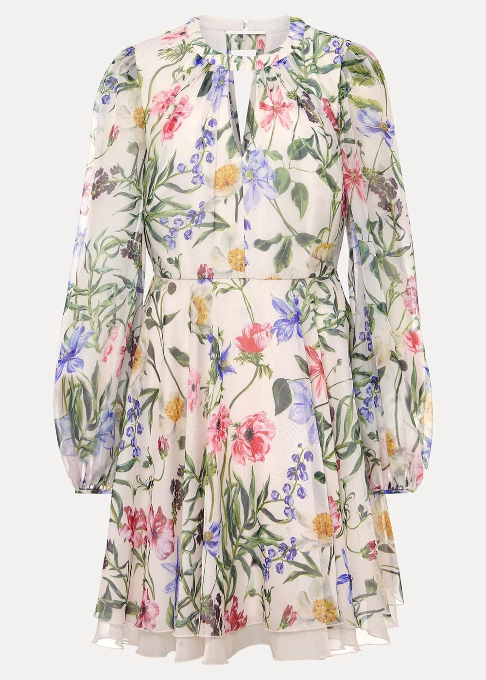 Petite Everleigh Chiffon Floral Mini Dress Ivory/Multi