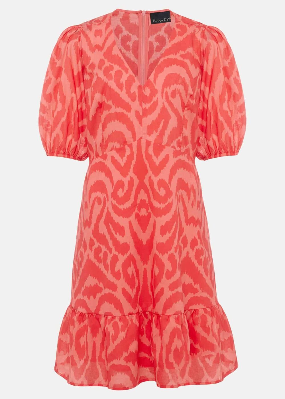 Krystal Cotton Abstract Mini Dress Pink/Red