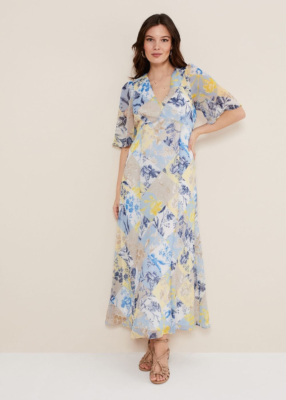 Akia Patchwork Dress Blue