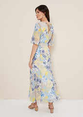 Akia Patchwork Dress Blue