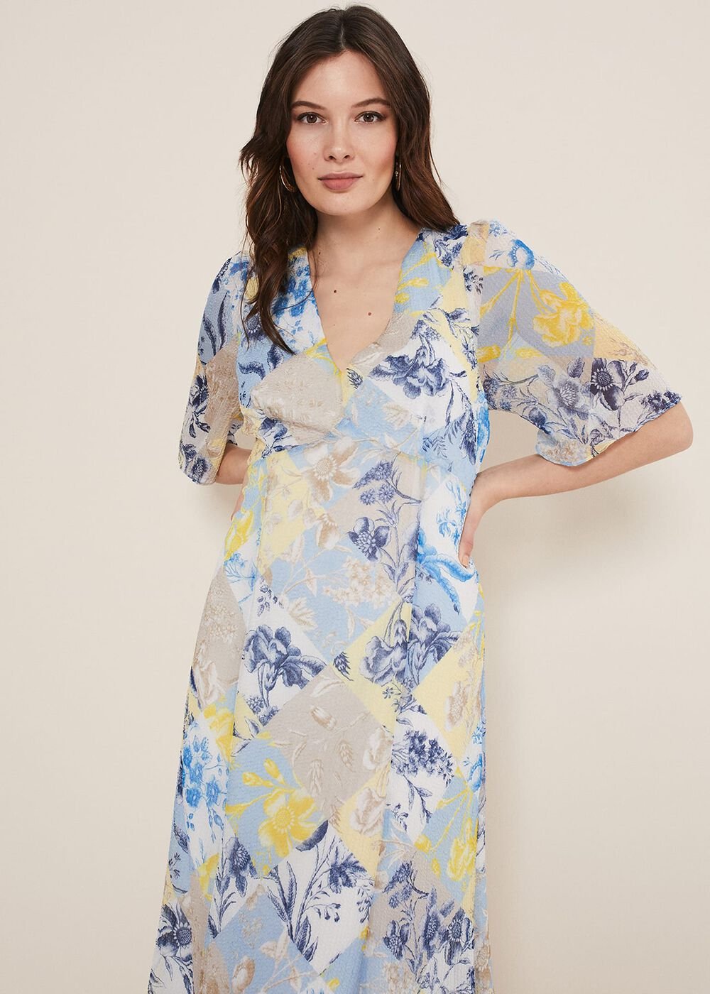 Akia Patchwork Dress Blue