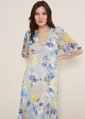 Akia Patchwork Dress Blue