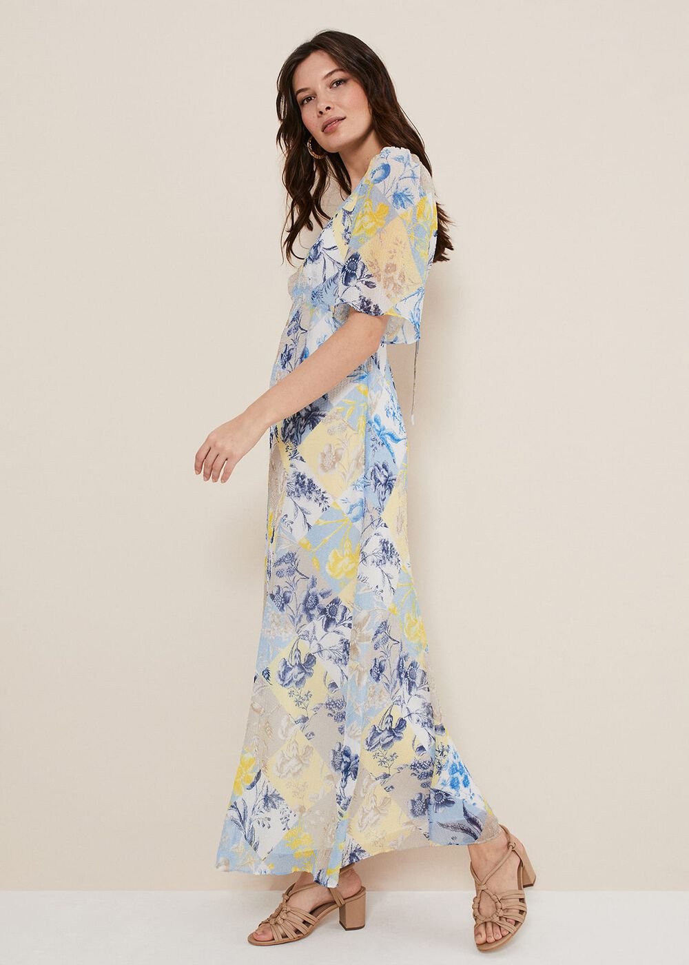 Akia Patchwork Dress Blue