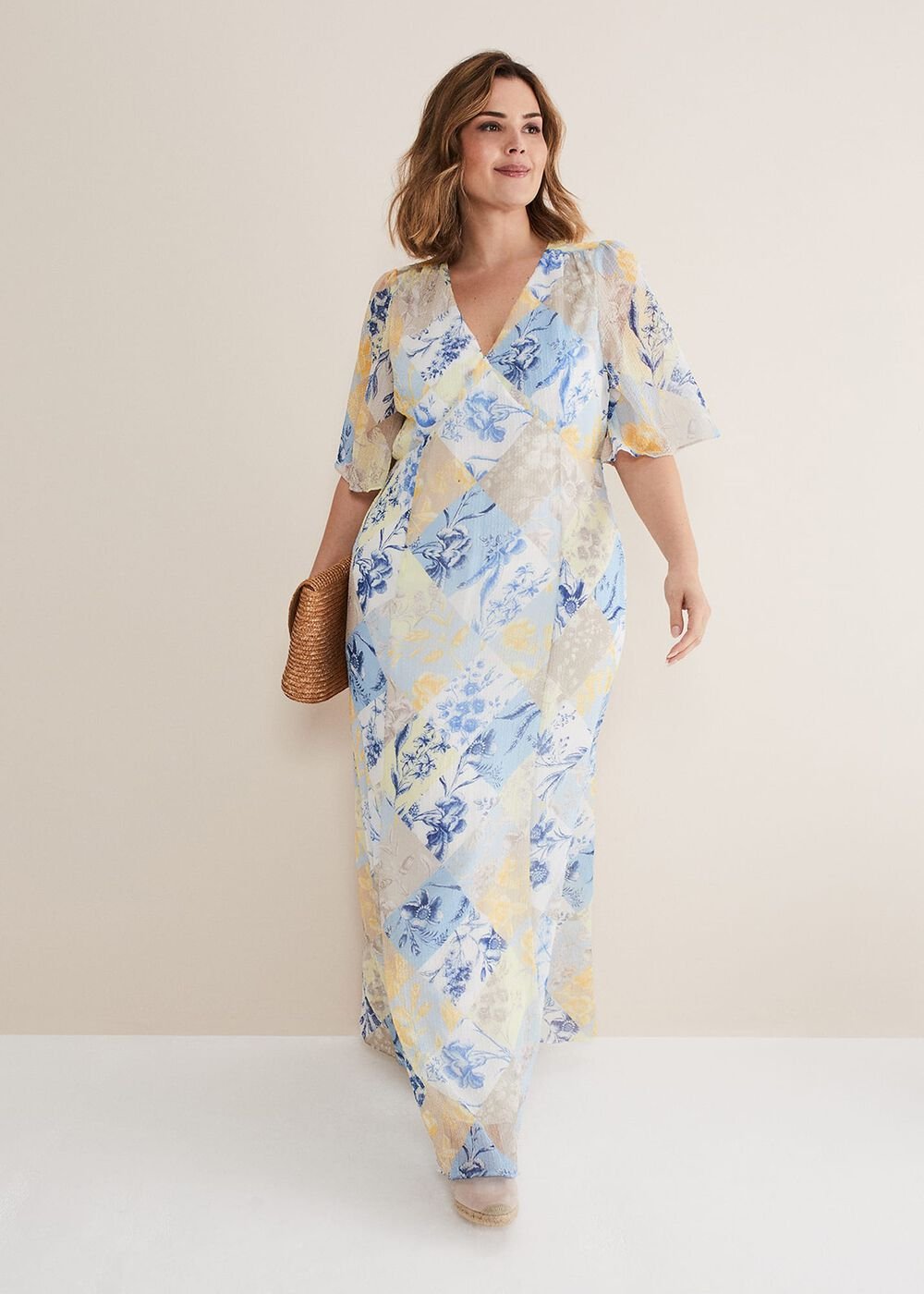 Akia Patchwork Dress Blue