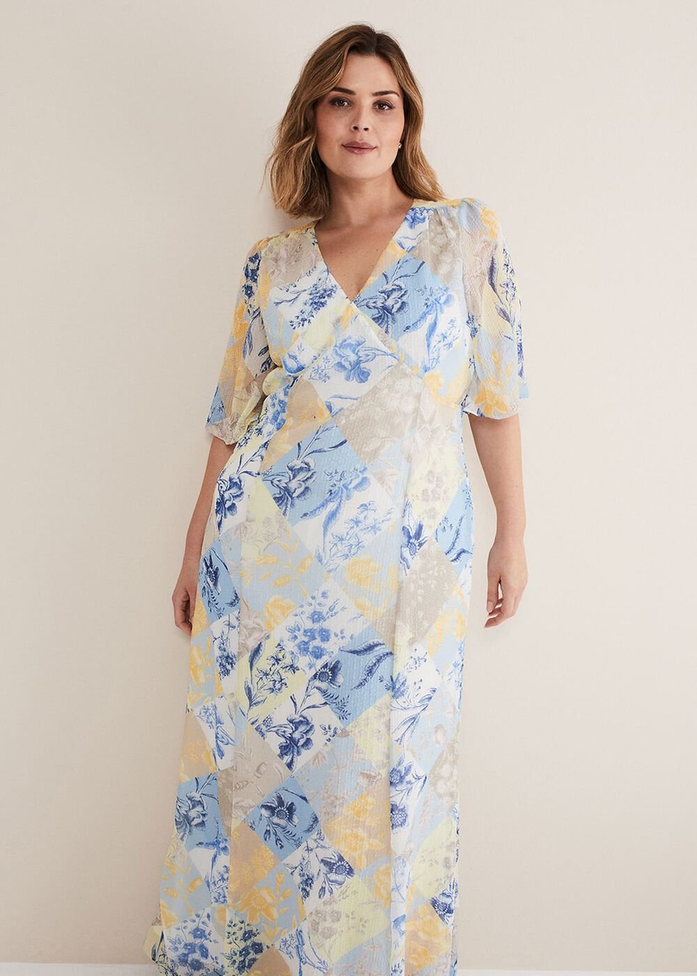Akia Patchwork Dress Blue