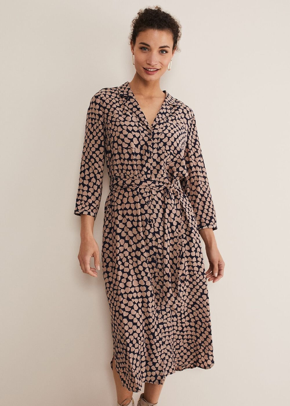 Kesia Hearts Swing Dress Navy/Stone