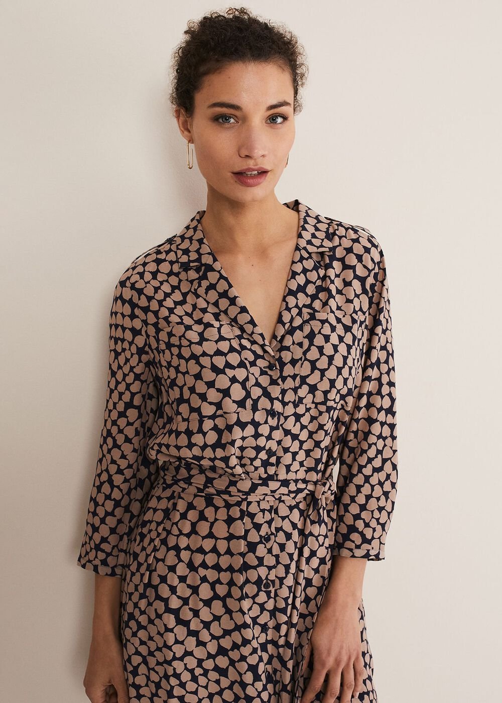Kesia Hearts Swing Dress Navy/Stone