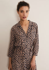 Kesia Hearts Swing Dress Navy/Stone