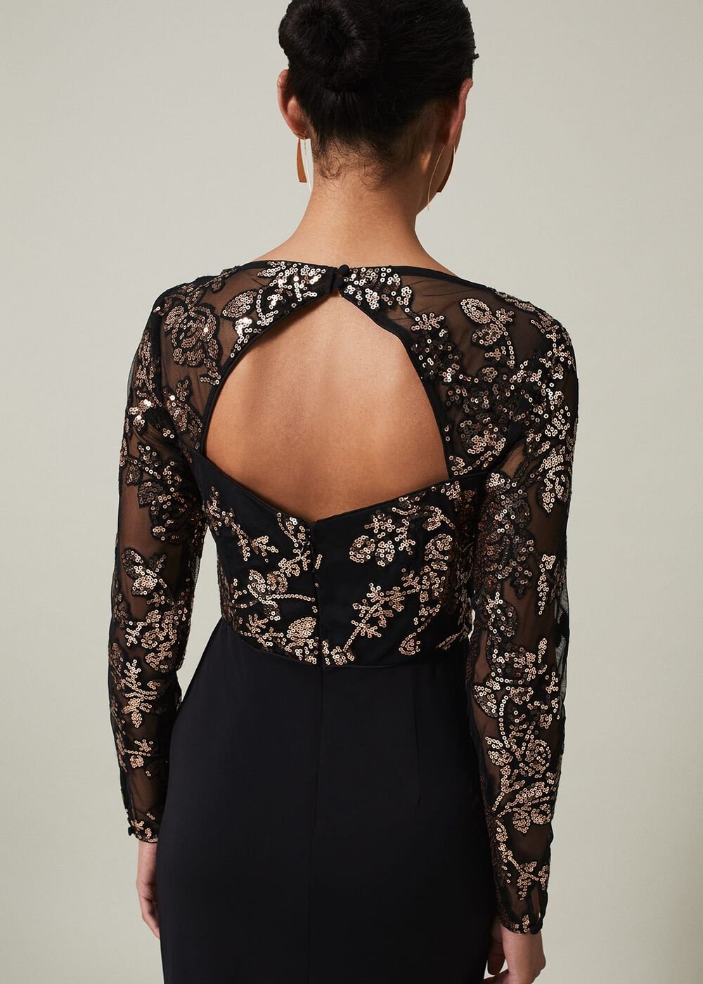 Jacinta Sequin Jersey Maxi Dress Black/Gold