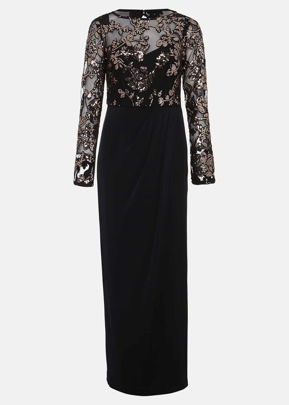 Jacinta Sequin Jersey Maxi Dress Black/Gold