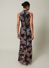 Viviana Sequin Maxi Dress Navy/Gold