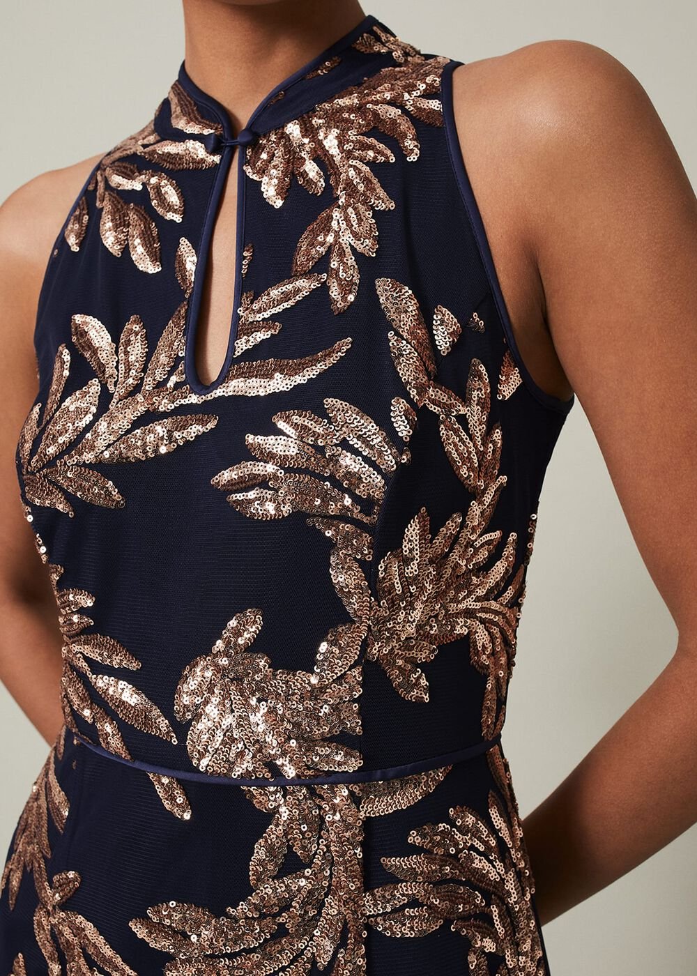 Viviana Sequin Maxi Dress Navy/Gold