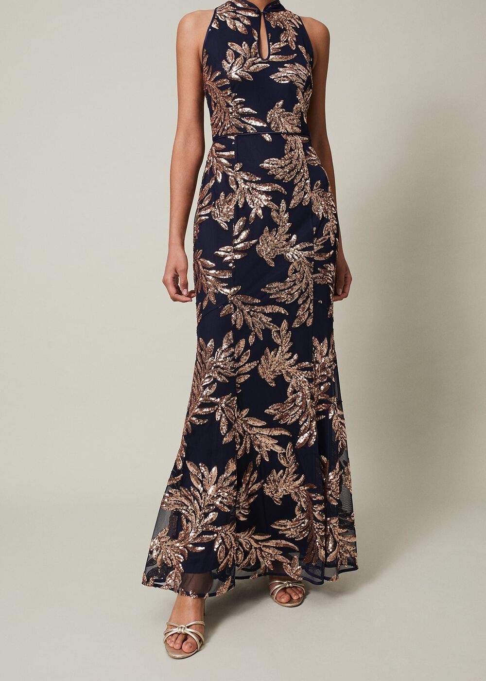 Viviana Sequin Maxi Dress Navy/Gold