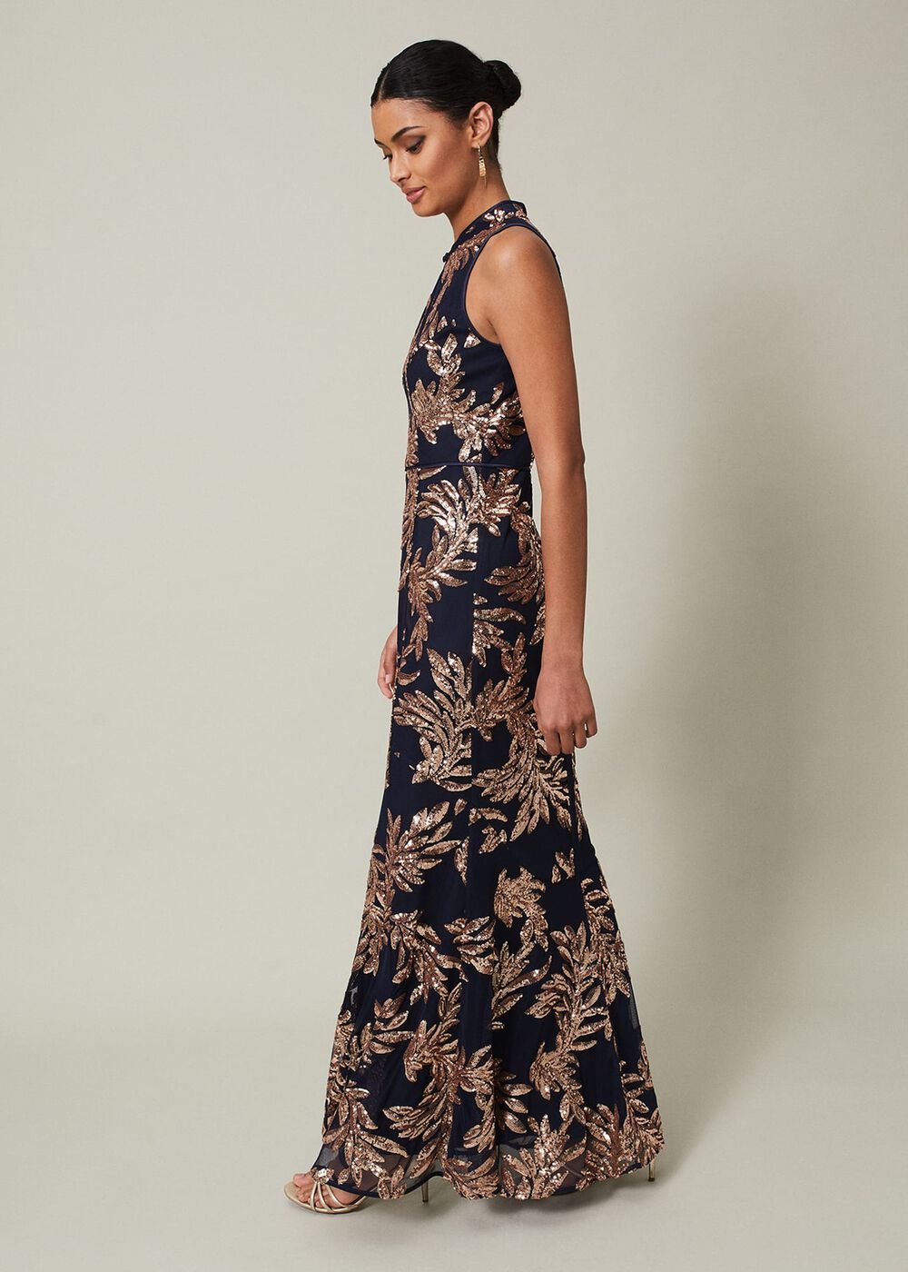 Viviana Sequin Maxi Dress Navy/Gold