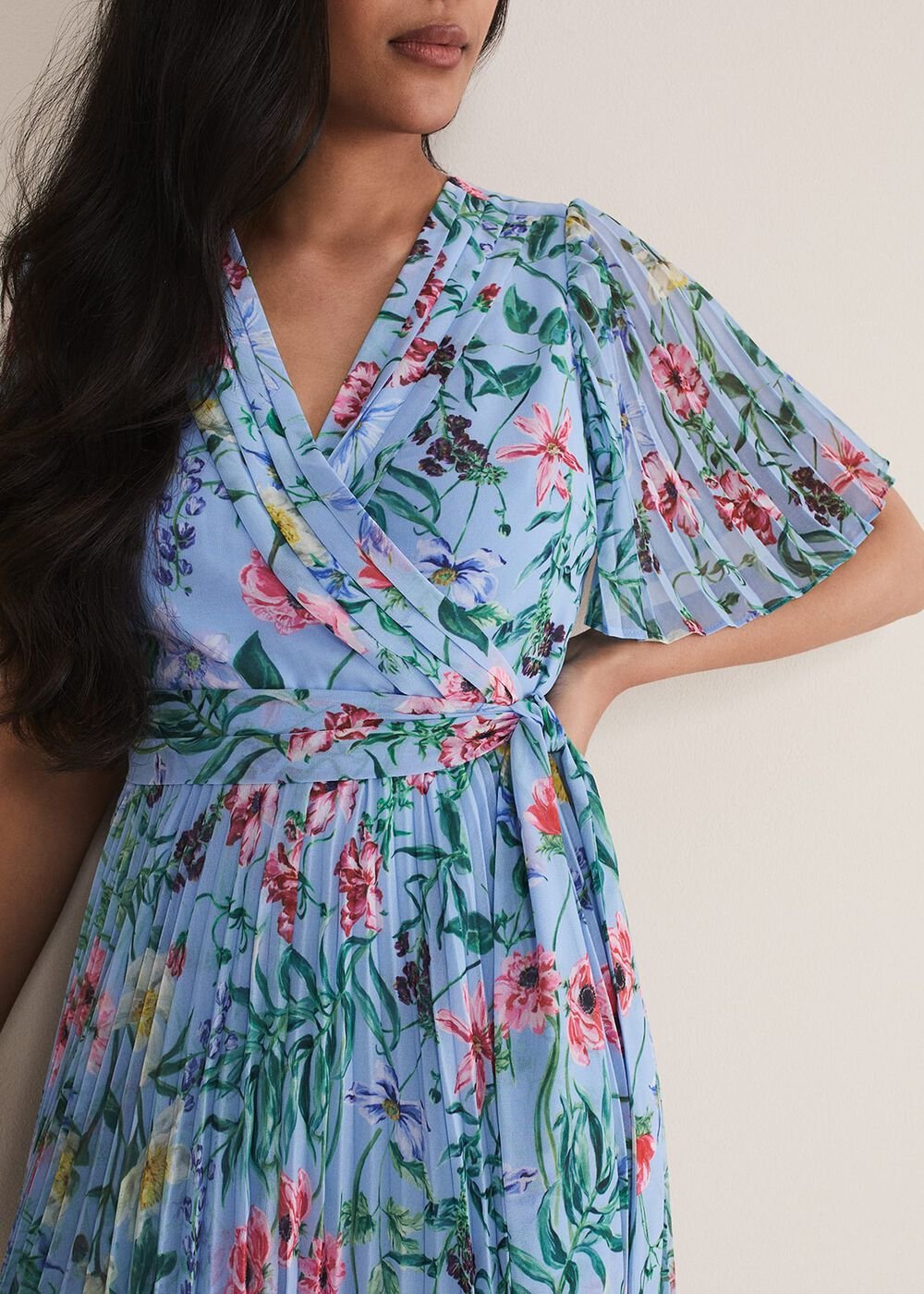 Petite Kendall Floral Midi Dress Multi-Coloured