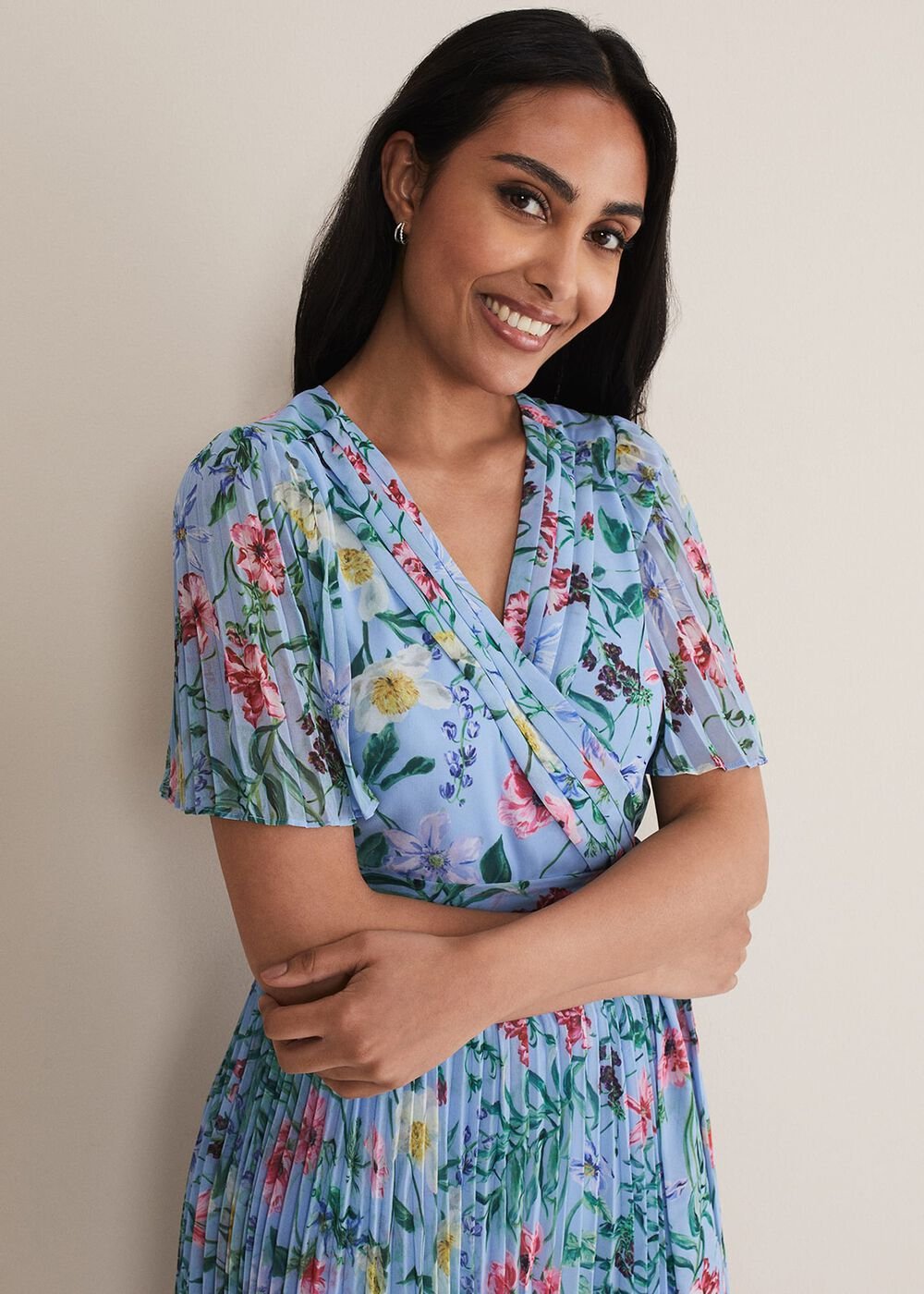 Petite Kendall Floral Midi Dress Multi-Coloured