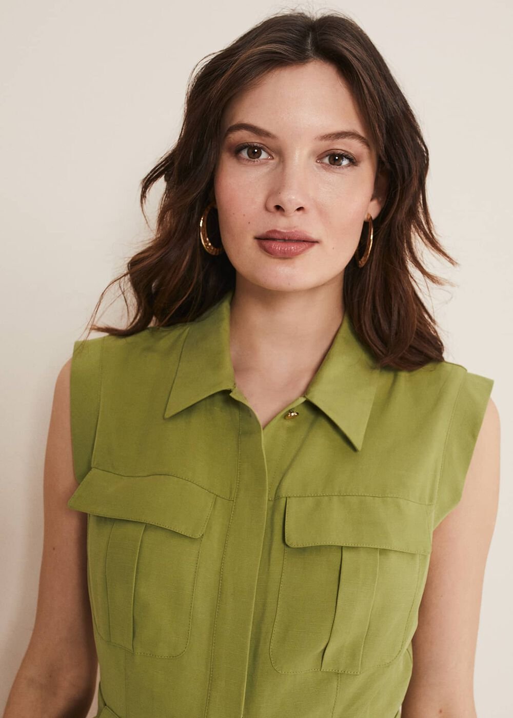 Miruna Utility Shift Dress Khaki
