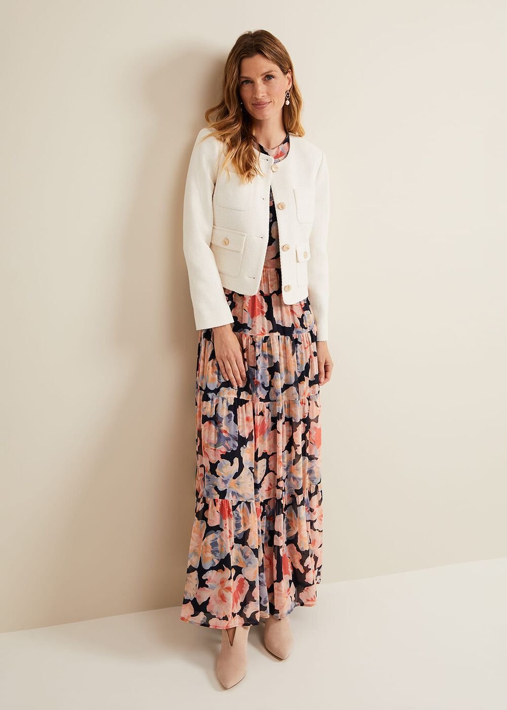 Vora Printed Tiered Maxi Dress Multi-Coloured