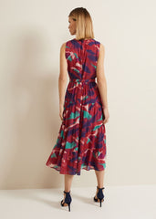 Jolene Floral Midi Dress Multi-Coloured