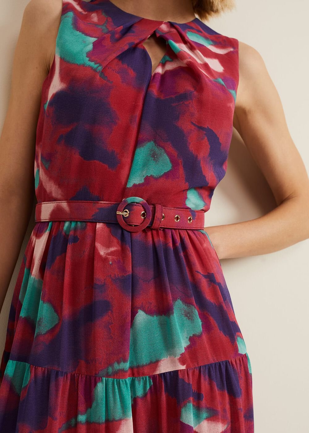 Jolene Floral Midi Dress Multi-Coloured