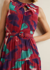 Jolene Floral Midi Dress Multi-Coloured