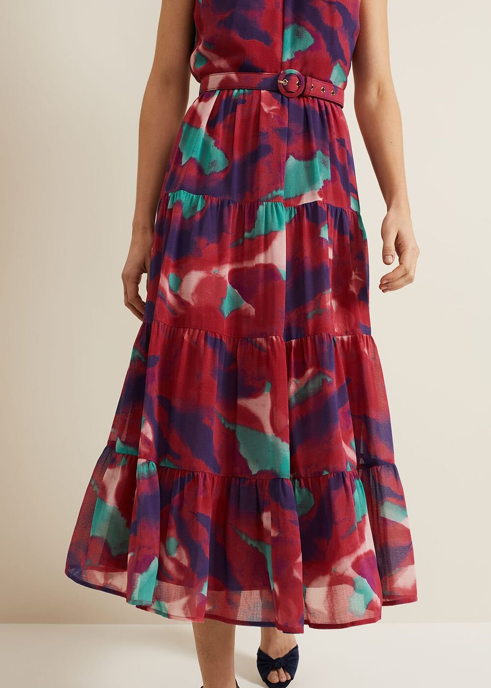 Jolene Floral Midi Dress Multi-Coloured