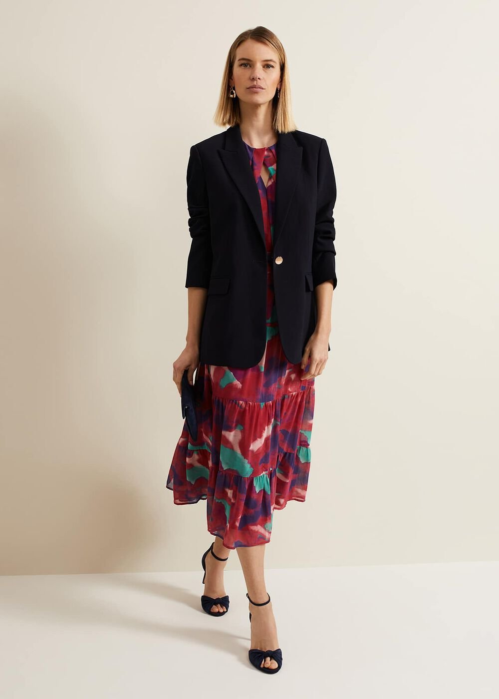 Jolene Floral Midi Dress Multi-Coloured