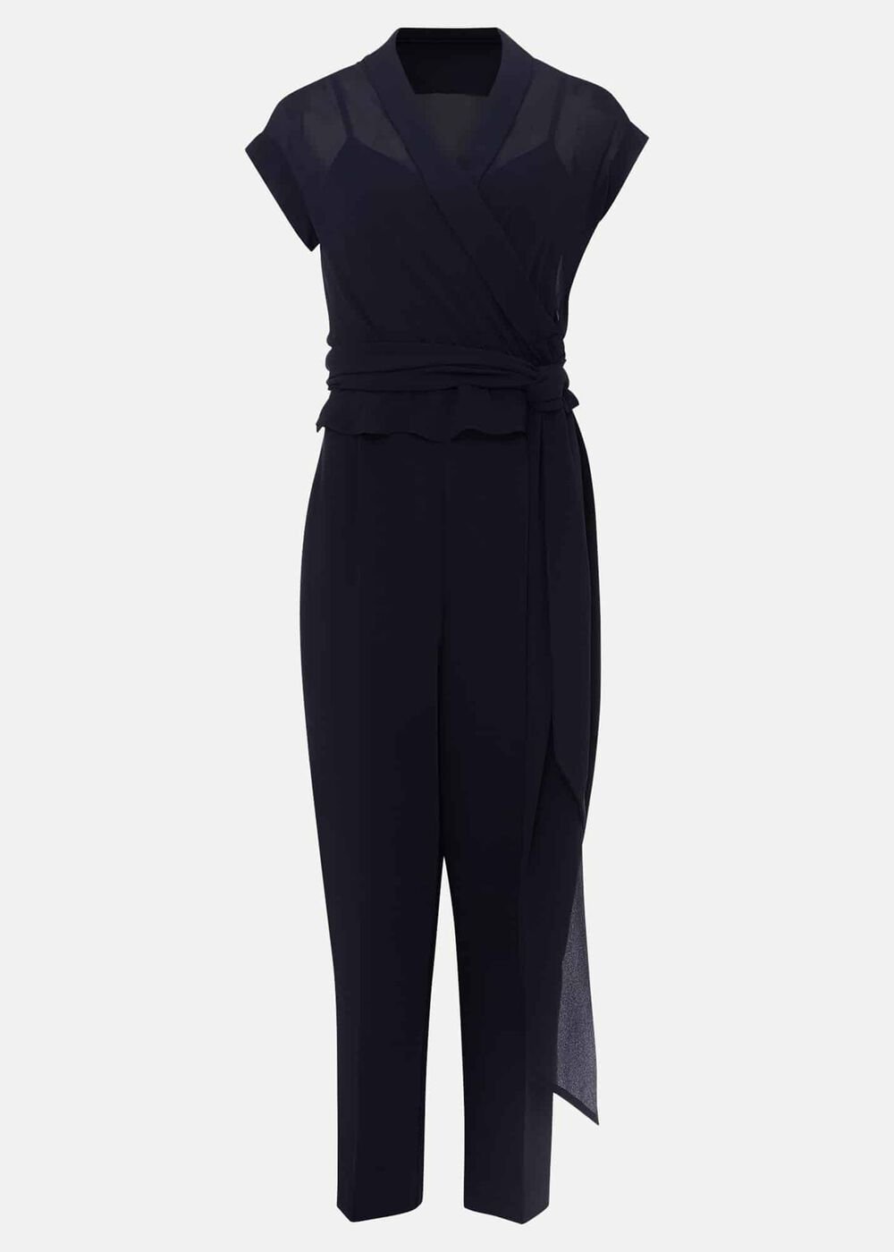 Leonora Chiffon Overlay Jumpsuit Navy