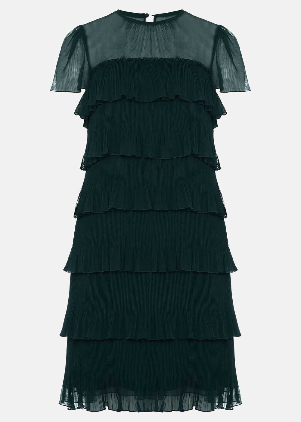 Mimi Dark Green Frill Mini Dress Dark Green