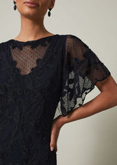 Noelle Navy Tapework Maxi Dress Navy