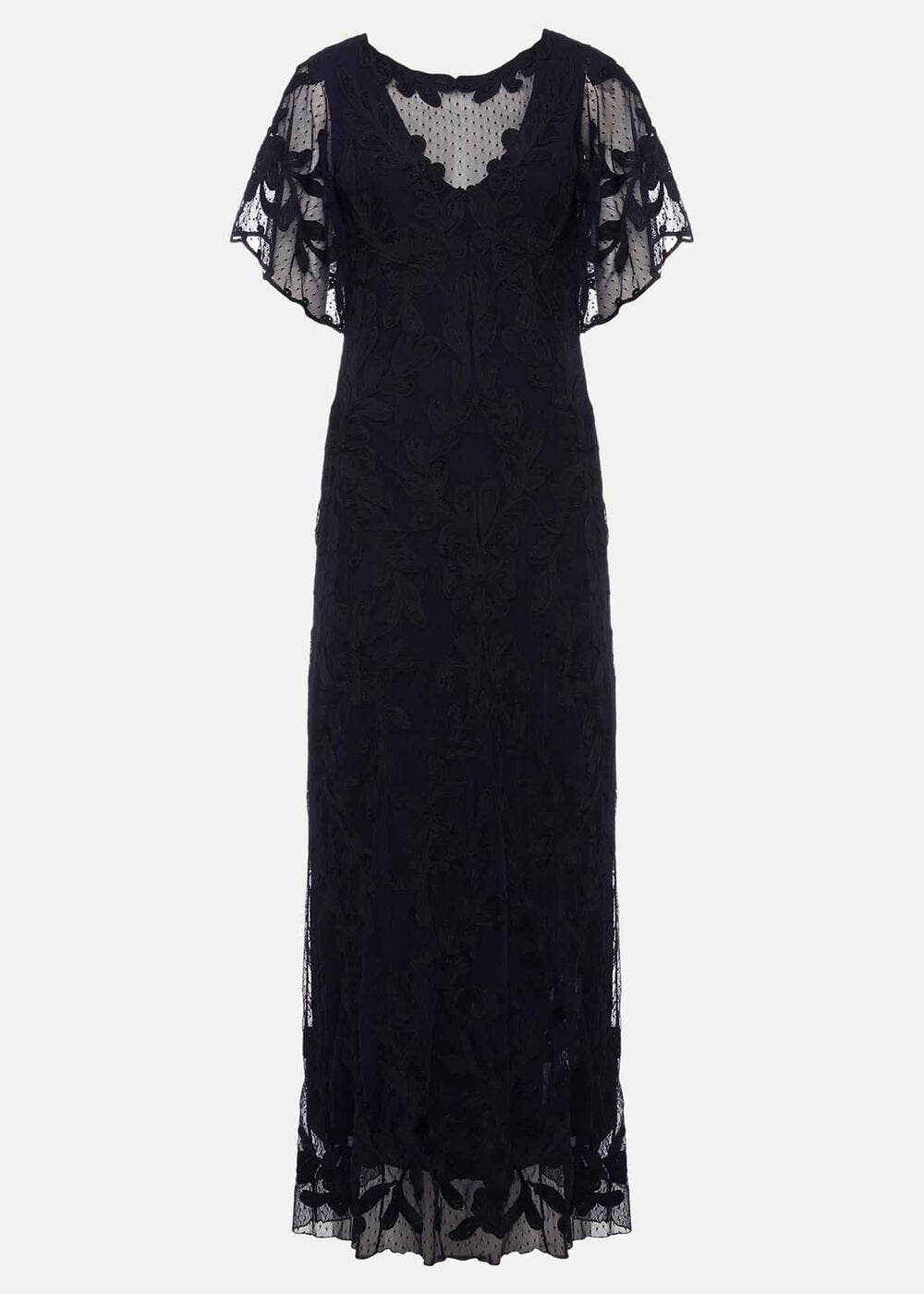 Noelle Navy Tapework Maxi Dress Navy