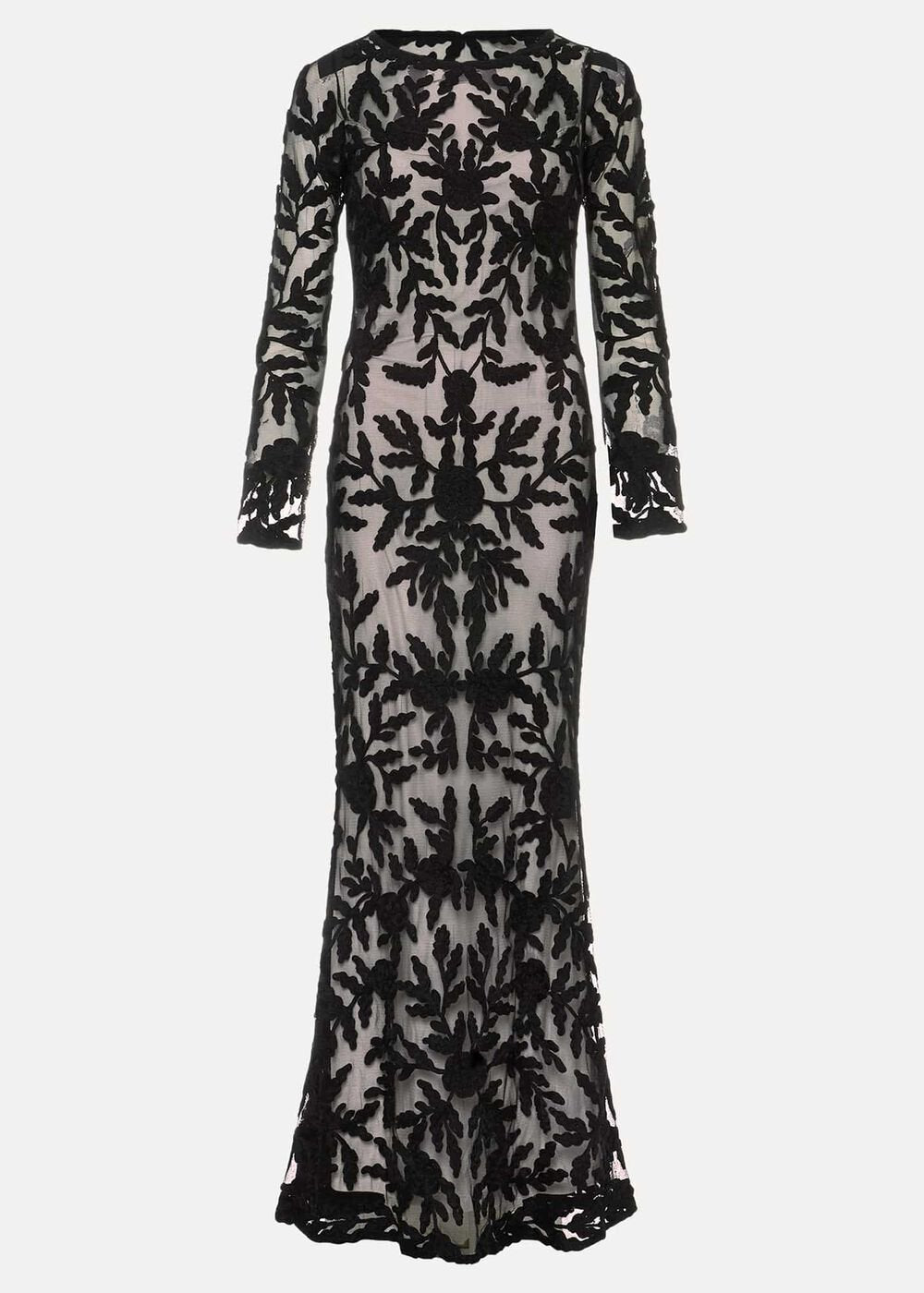 Hermione Tapework Maxi Dress Black/Nude