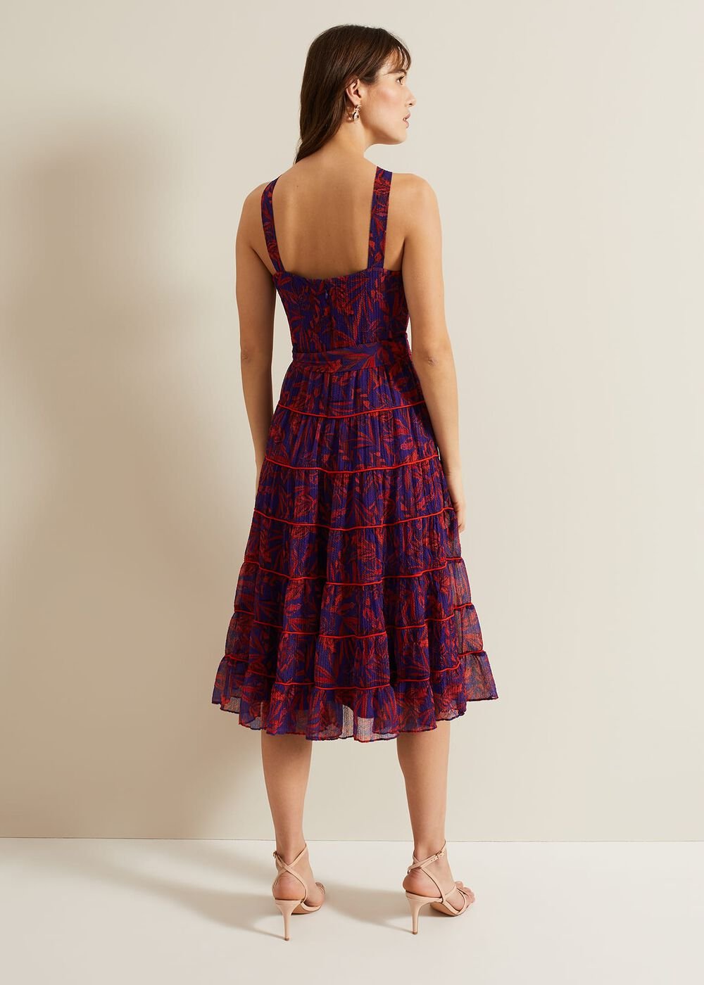 Gillian Halterneck Midi Dress Violet/Multi
