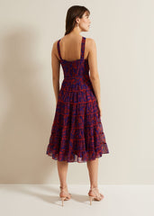 Gillian Halterneck Midi Dress Violet/Multi