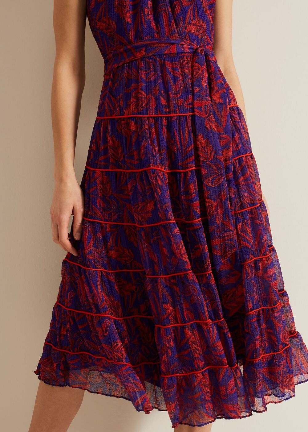 Gillian Halterneck Midi Dress Violet/Multi