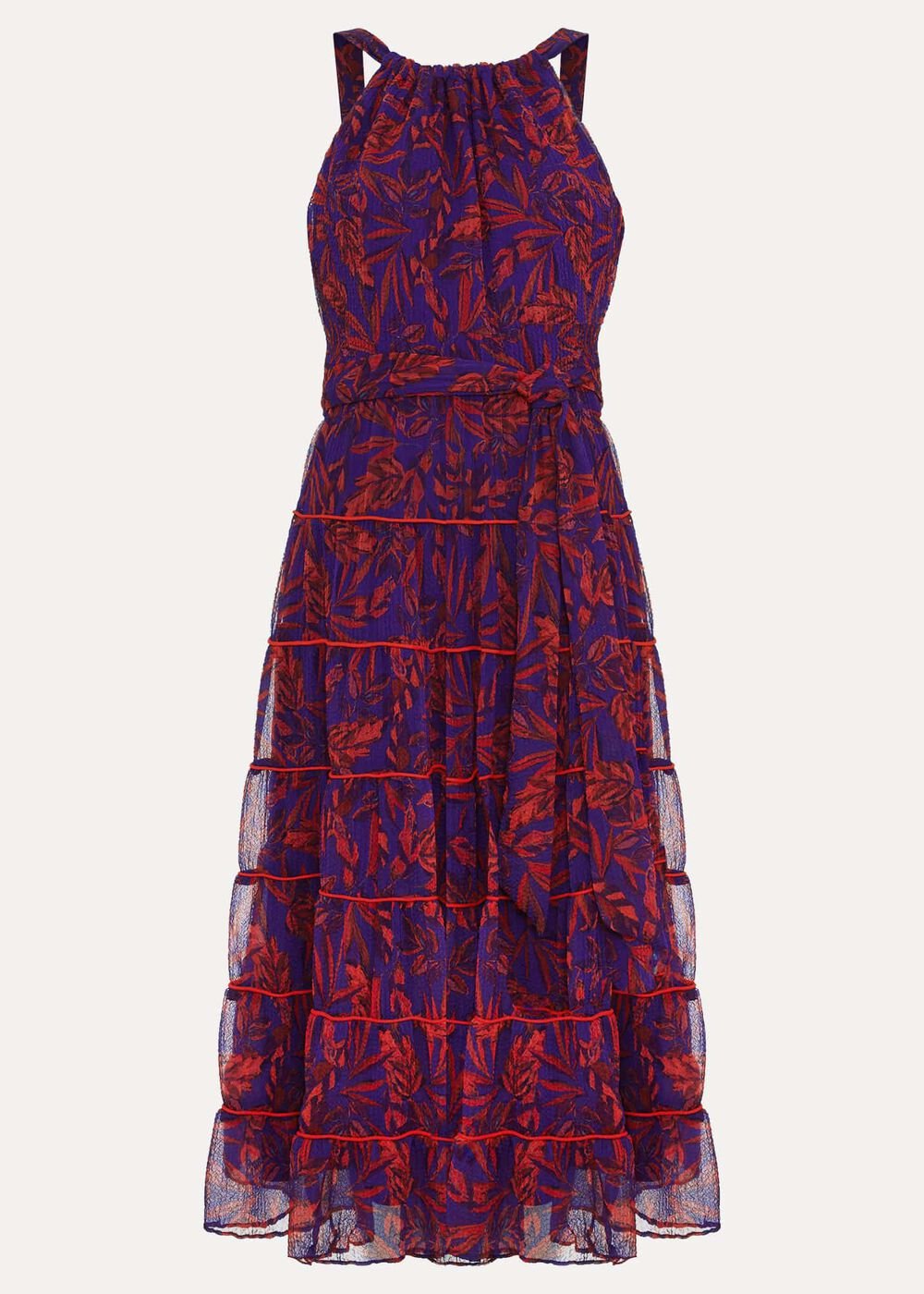 Gillian Halterneck Midi Dress Violet/Multi