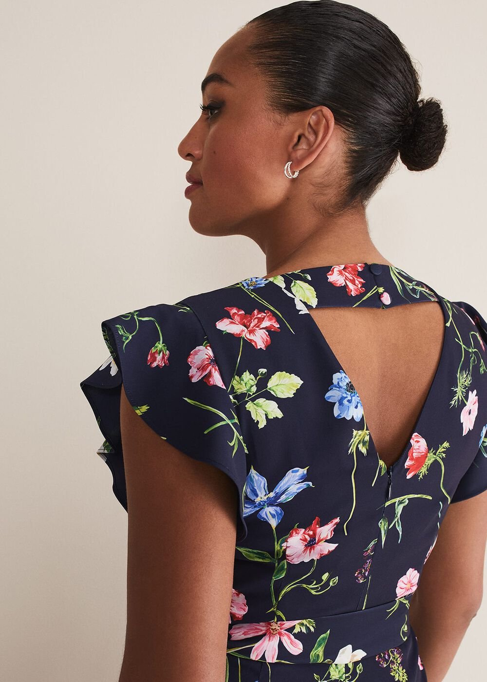 Kallie Floral Wide Leg Jumpsuit Navy/Multi