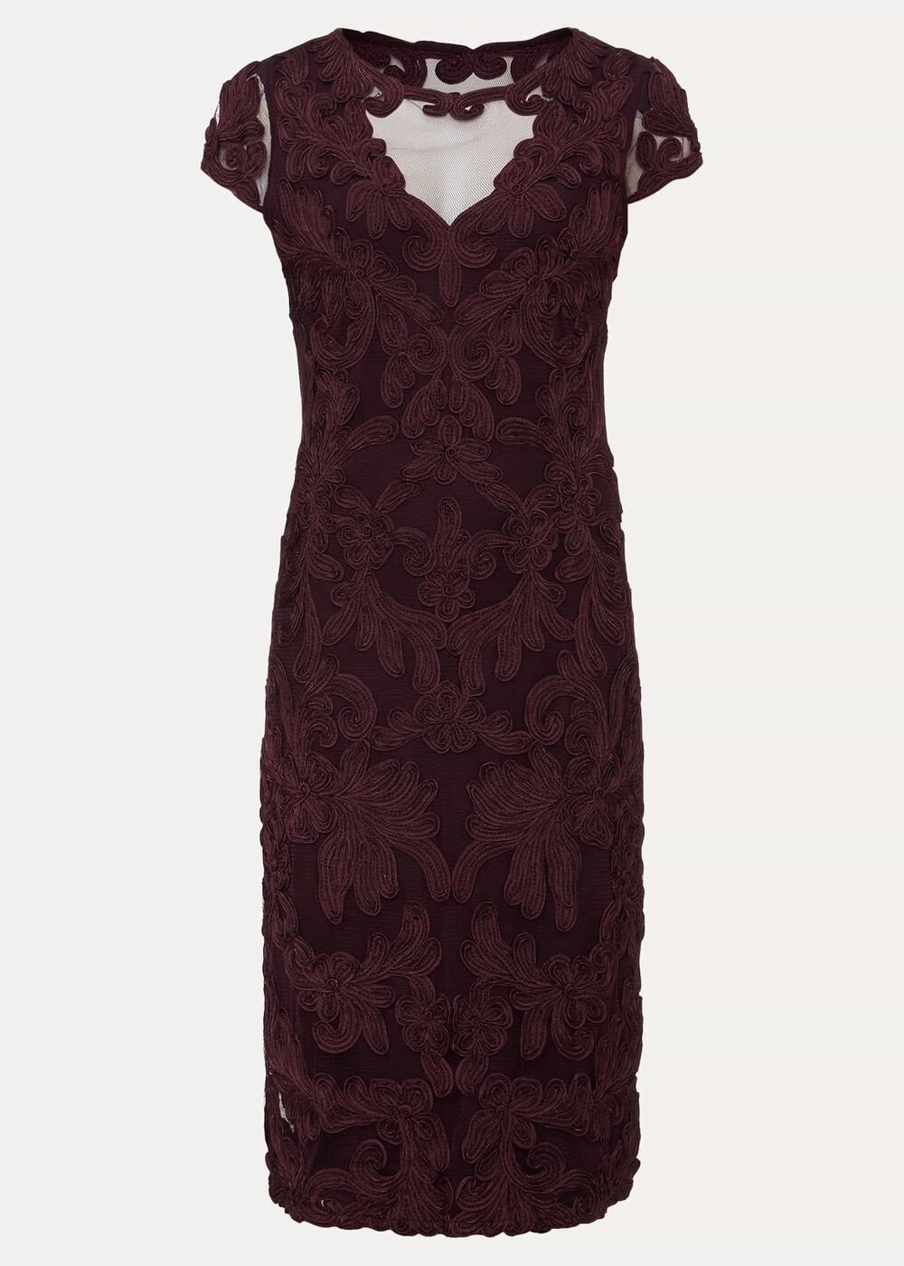 Agatha Berry Tapework Midi Dress Berry