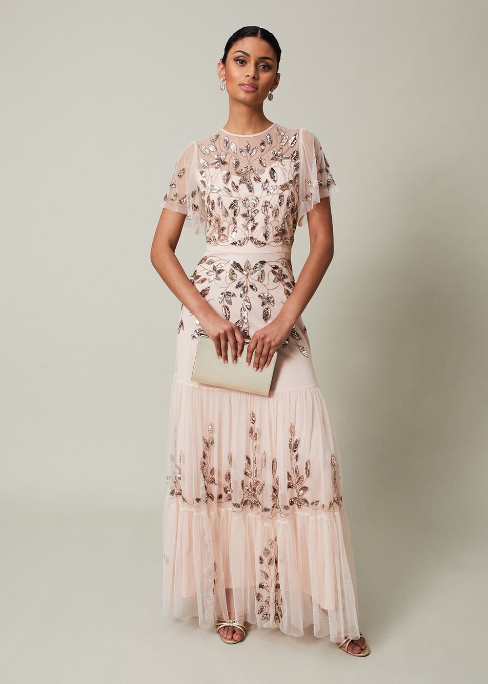 Hilary Embellished Maxi Dress Mauve