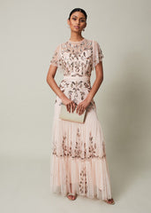 Hilary Embellished Maxi Dress Mauve
