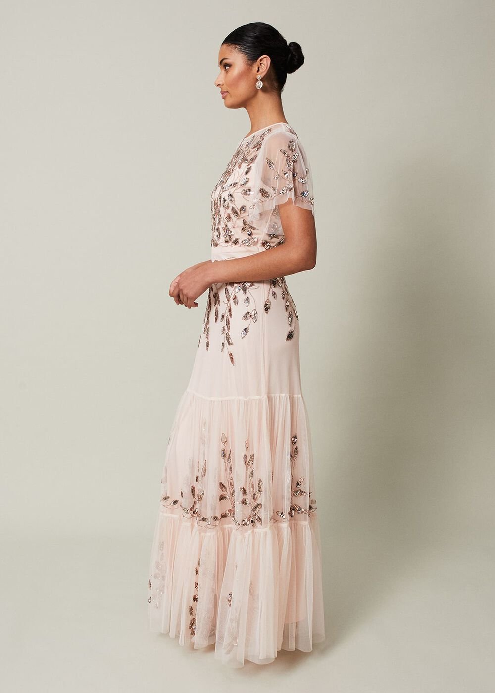 Hilary Embellished Maxi Dress Mauve