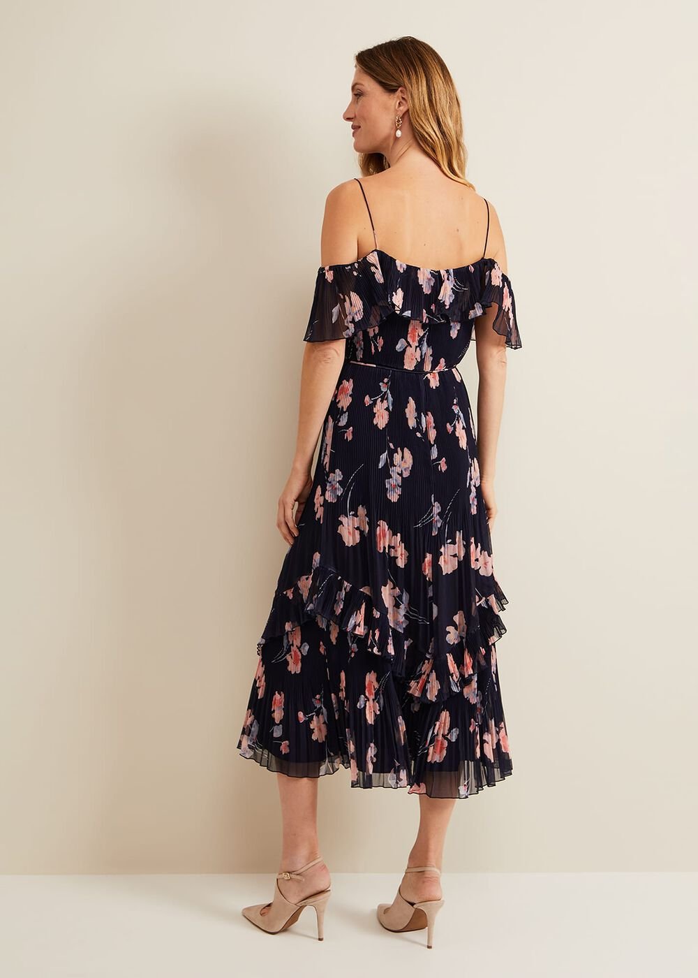 Bridie Printed Midi Dress Multi-Coloured